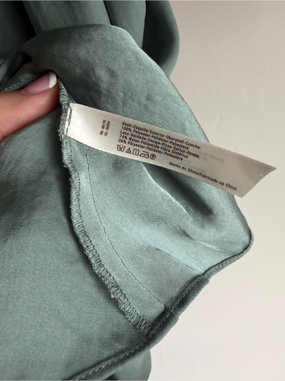 Free People Intimately Lace Trim Satin Cami XS Sage Green Tank Top - Picture 5 of 6